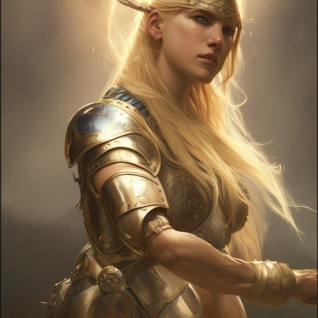Viking Female Warrior Portrait in Hyperdetailed Style