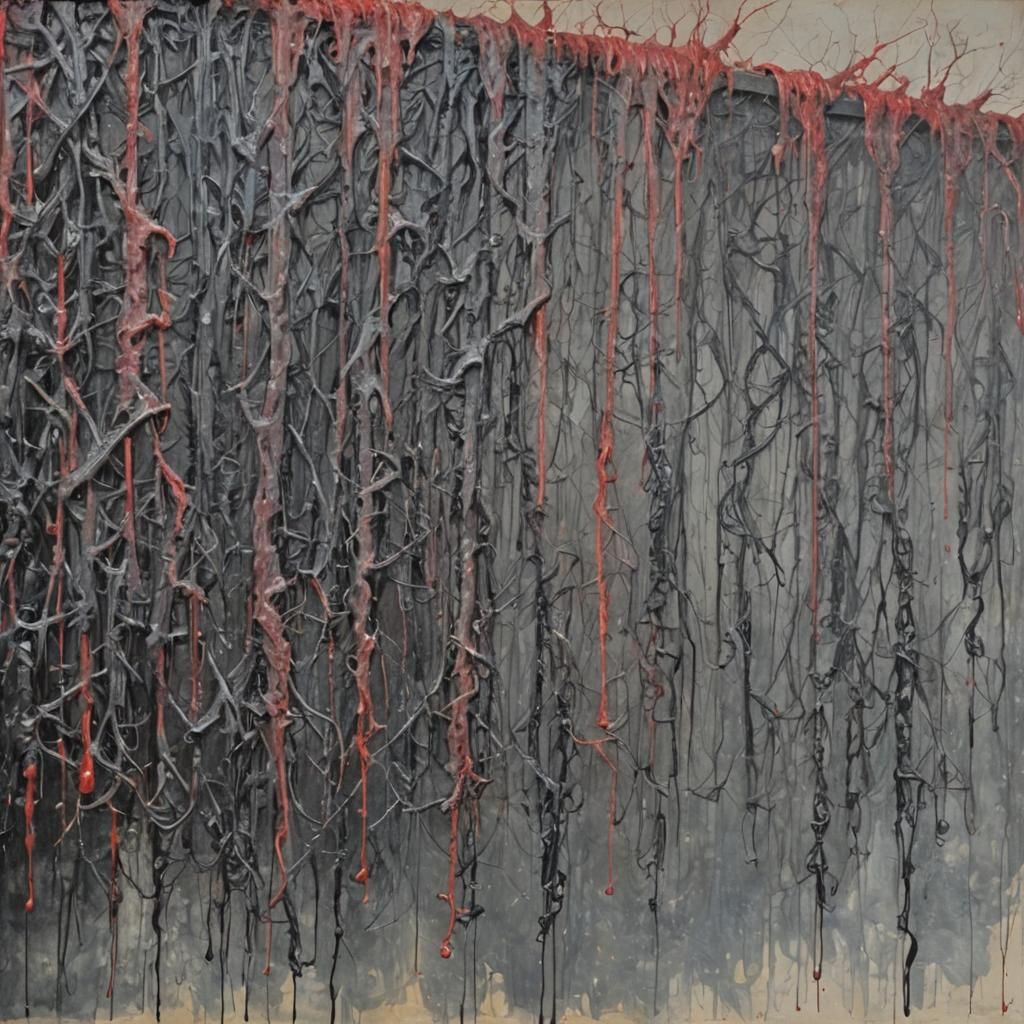 Gallows Silhouette in Ominous Oil Painting
