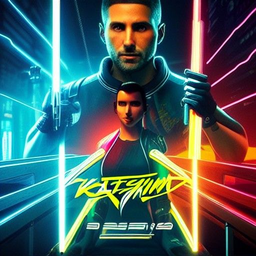 Cyberpunk Katana in Neon-Lit Future