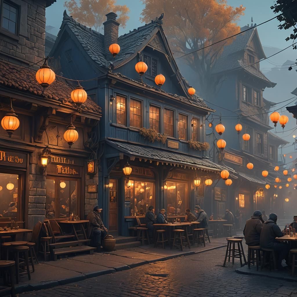 Fantasy Tavern at Dusk: Matte Painting in Unreal Engine