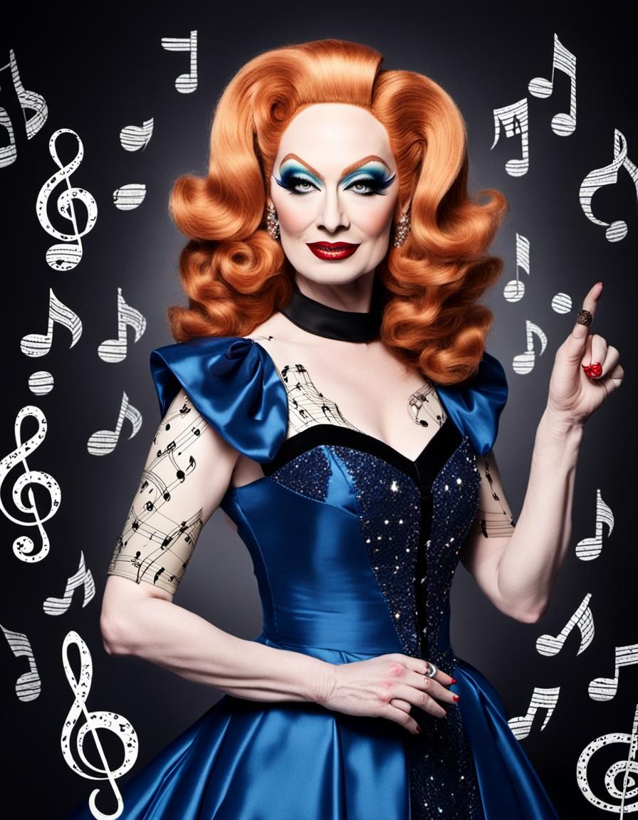 The Maestro Goddess in Elegant Musical Attire