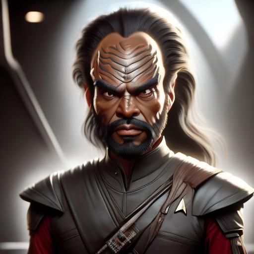 Realistic Klingon Warrior Portrait in 8k Resolution