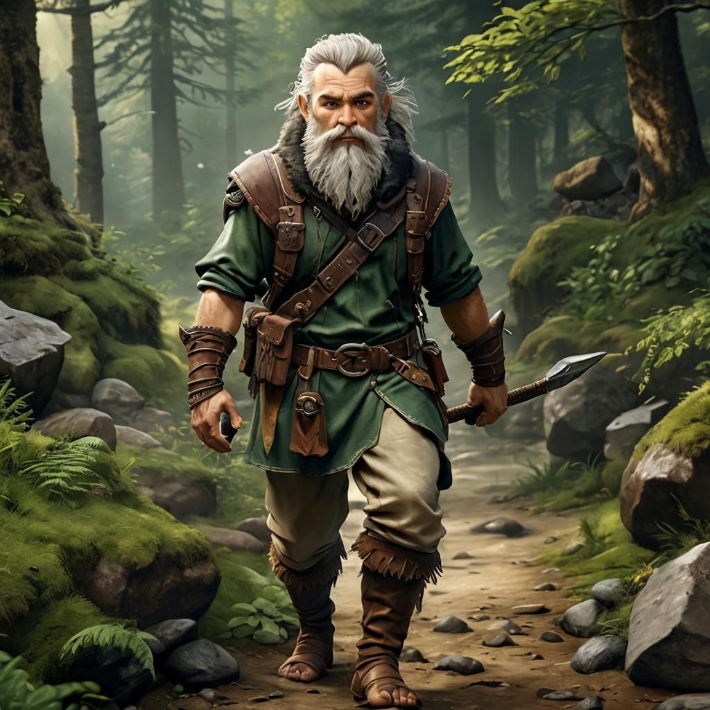 Halfling Ranger in Fantasy Wilderness