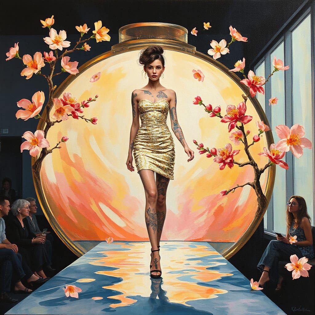 Tattooed Fashionista's Neo-Impressionistic Catwalk Debut