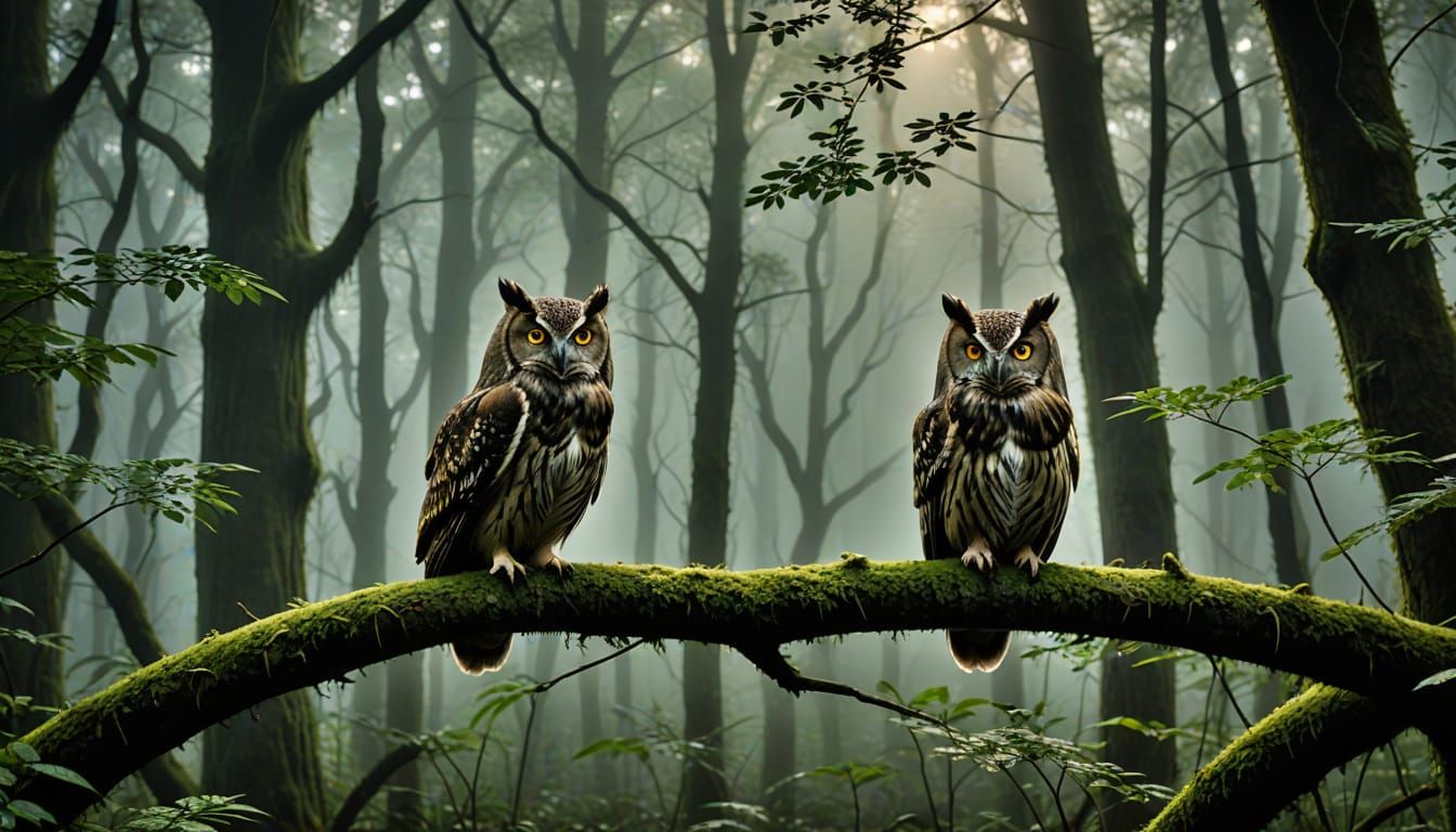 Ethereal Forest Scene with Luminescent Moss