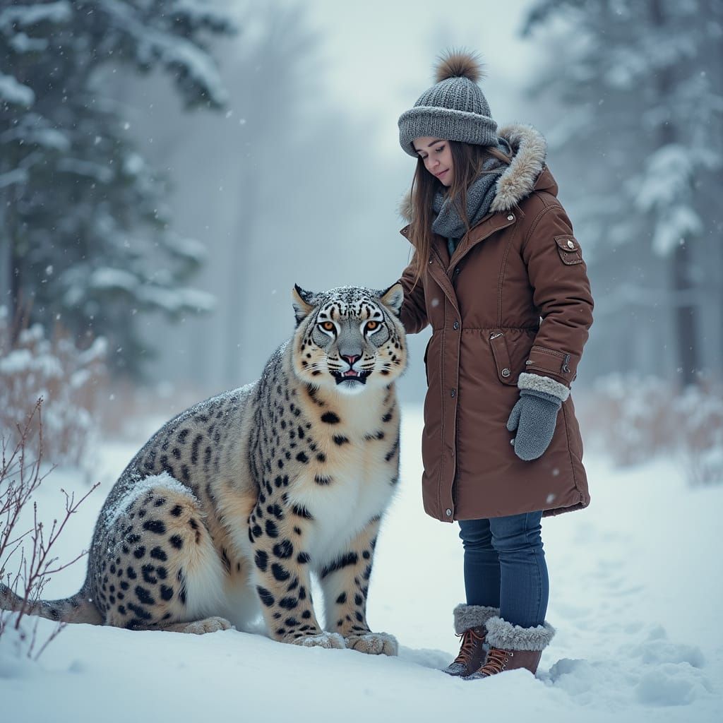 Serene Winter Wonderland in Soft Pastels