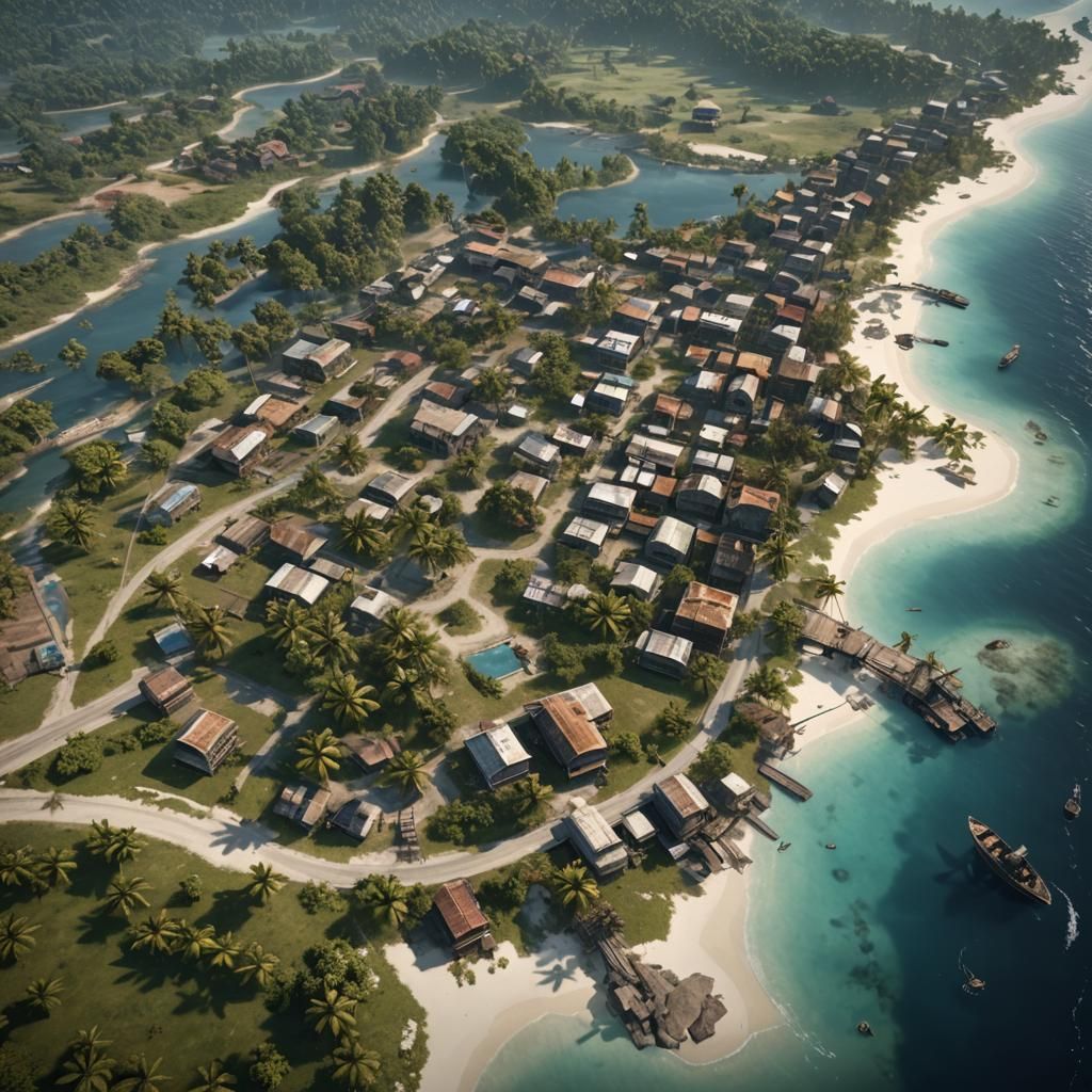 Maldivian Culture PUBG Map in 3D Game Style