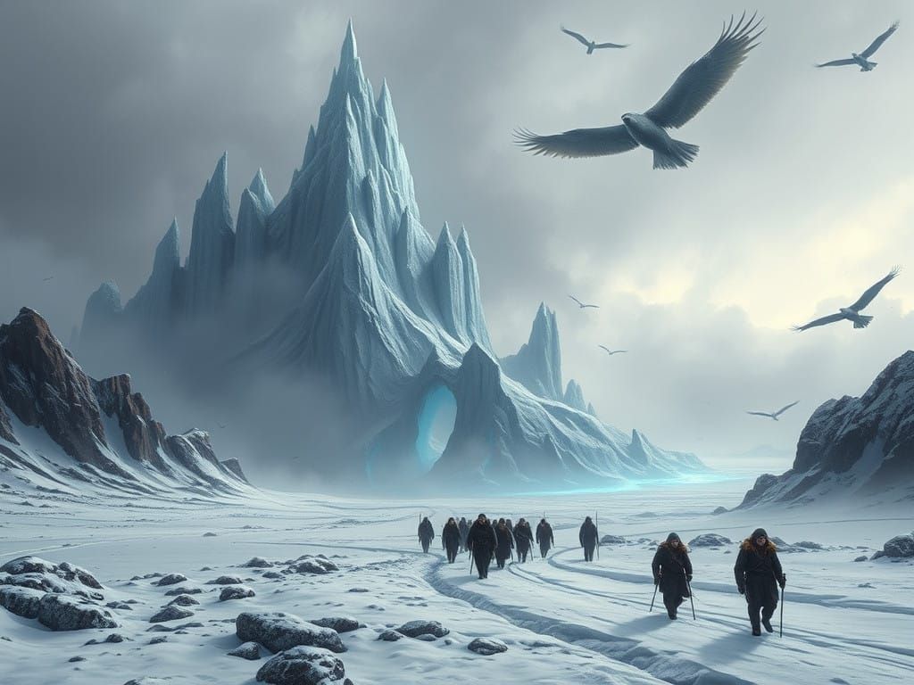 Ethereal Ice Fortress Rises in the Frozen Tundra