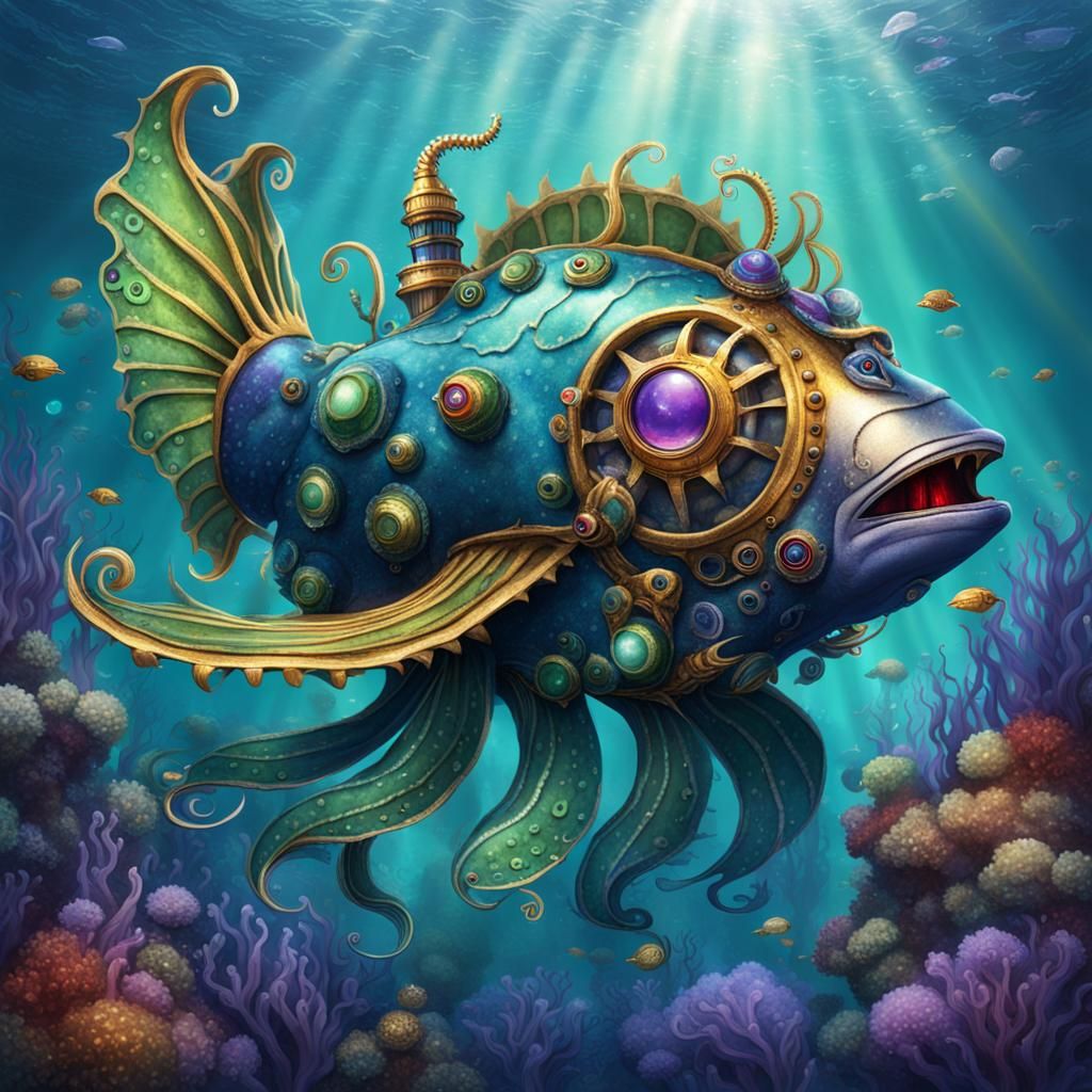 Steampunk Sea Creature in Fairy Kingdom