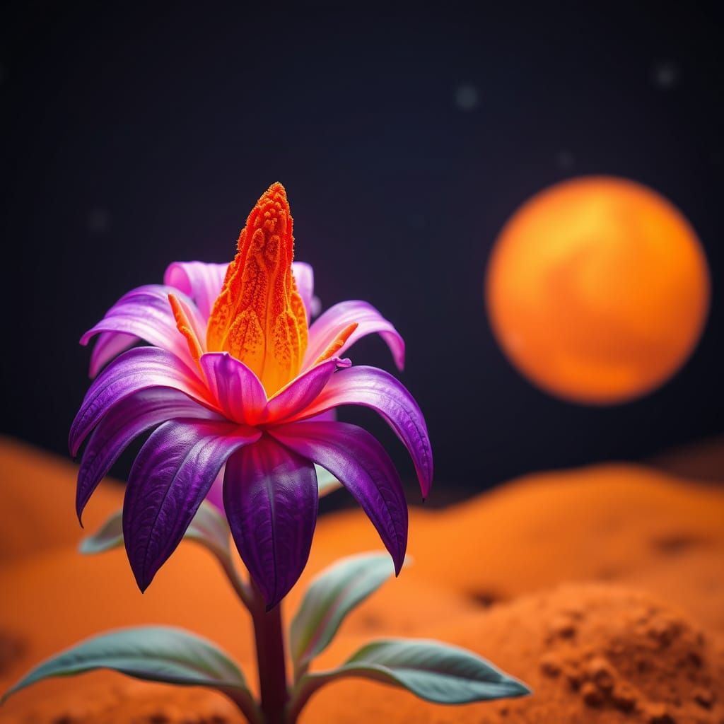 Martian Sunset Bloom in Vibrant Hues