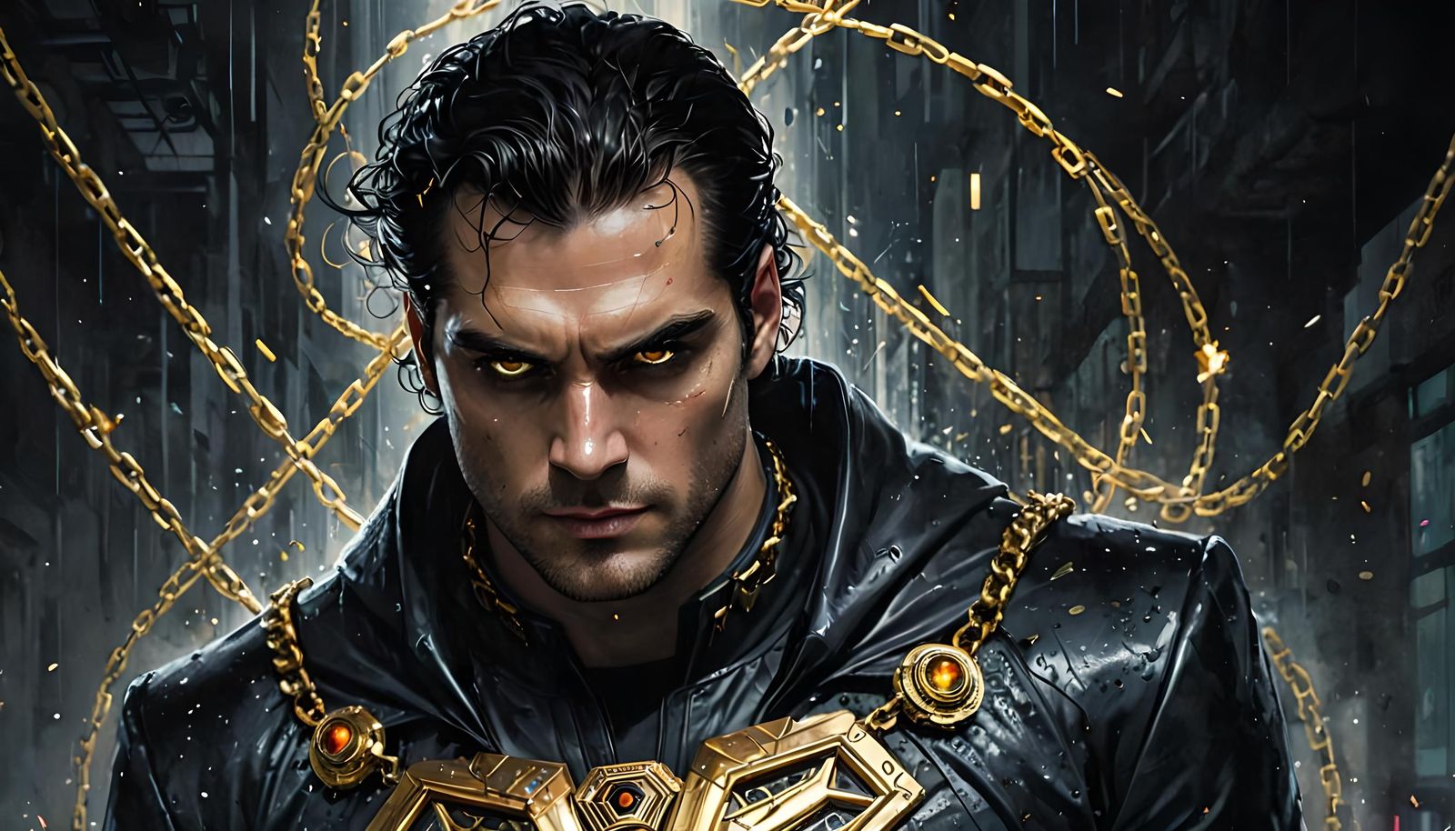 Cyberpunk CEO God of Chaos: Digital Illustration