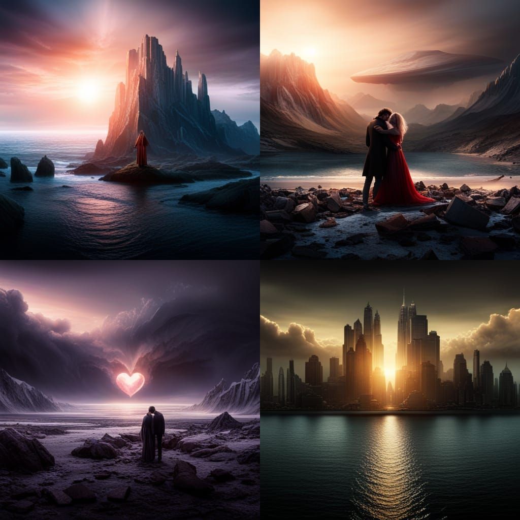 Epic Cinematic Painting of Love's Pain