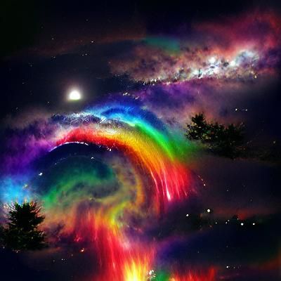 Cosmic Rainbow in Starry Expanse