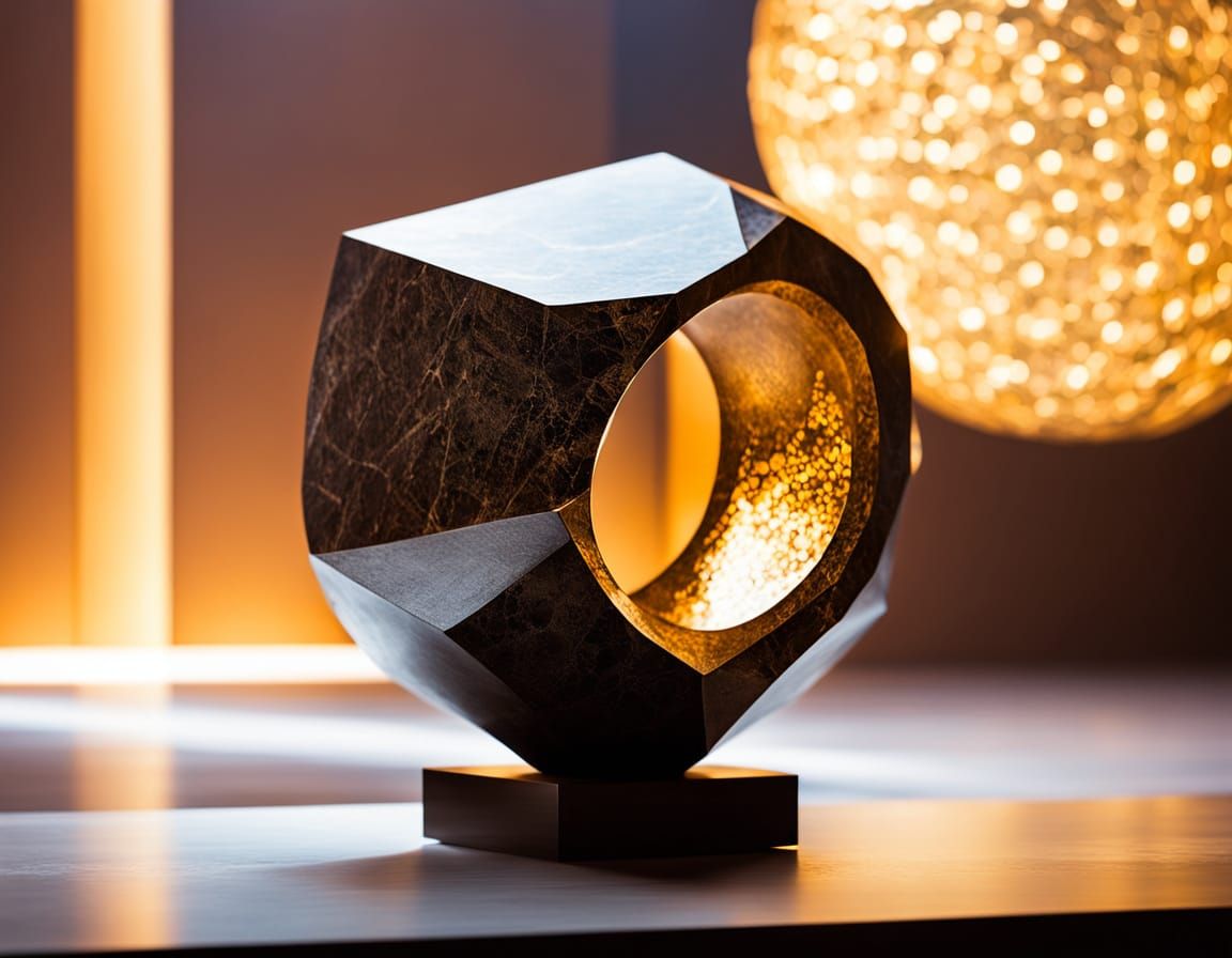 Sculpture in Modern Art Gallery with Warm Tones