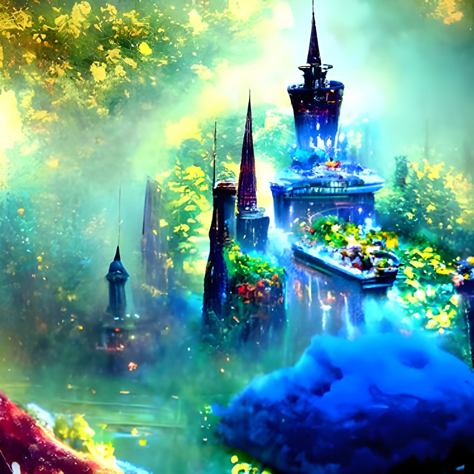 Ethereal Fantasy Scene in Kinkade Style