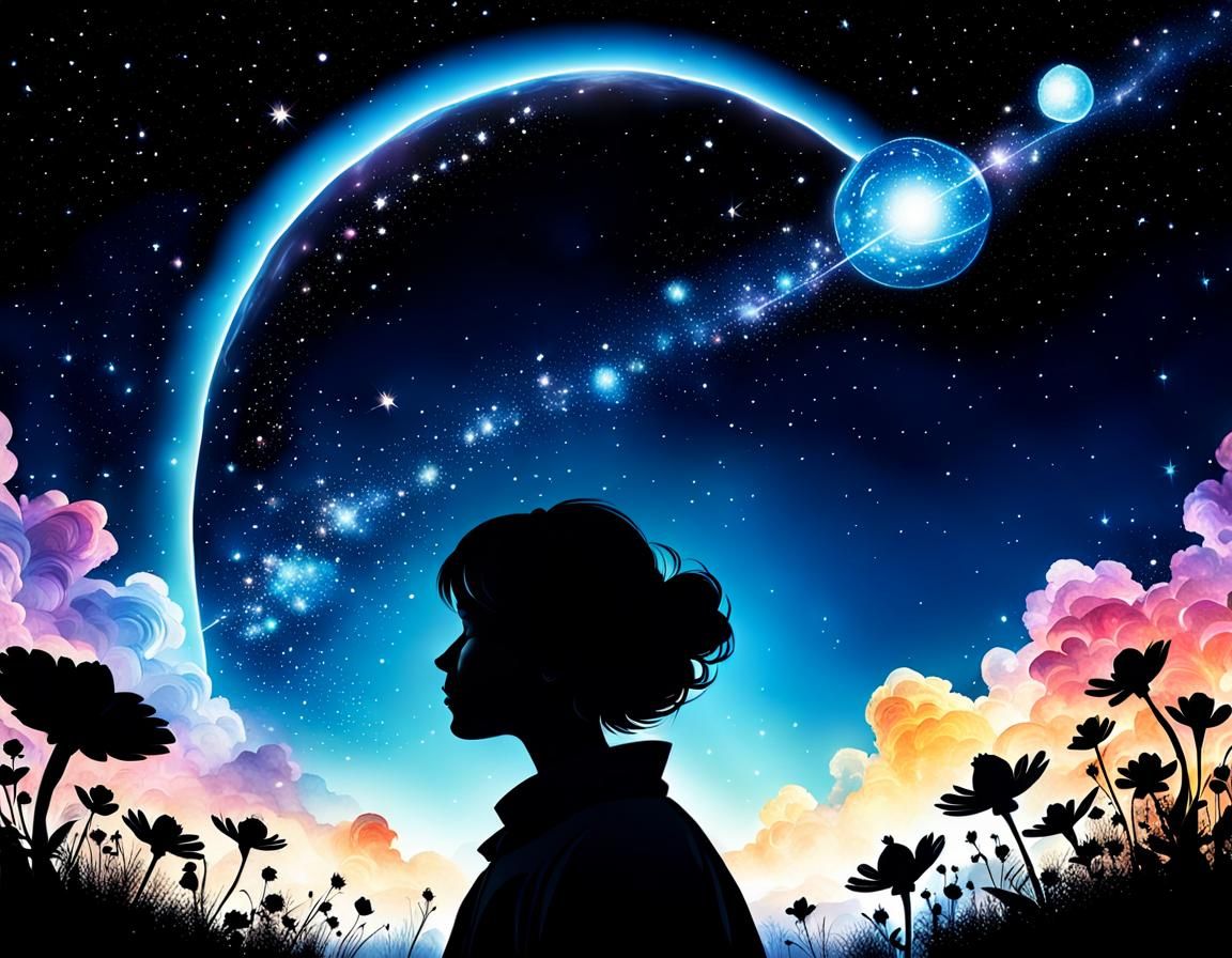 Cosmic Dreamscape: Whimsical Fantasy Illustration