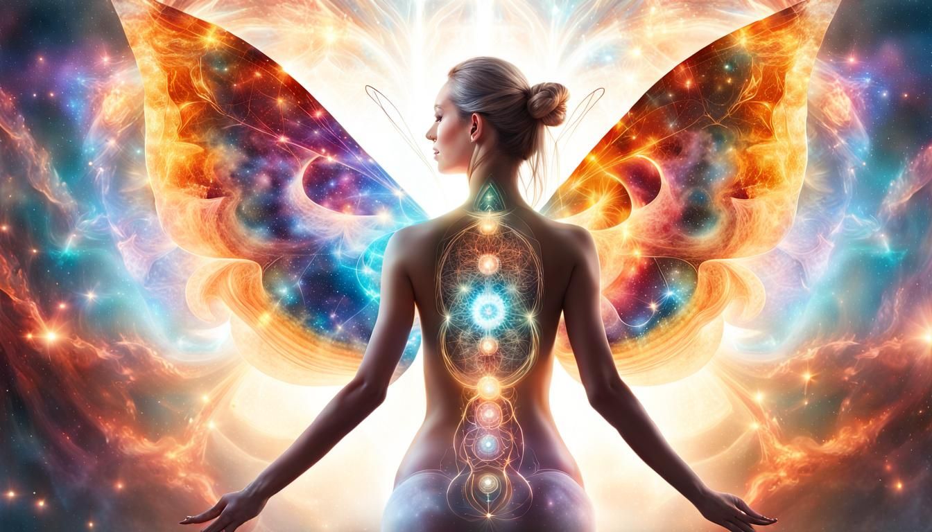 Ethereal Angel Radiating Sacred Geometry