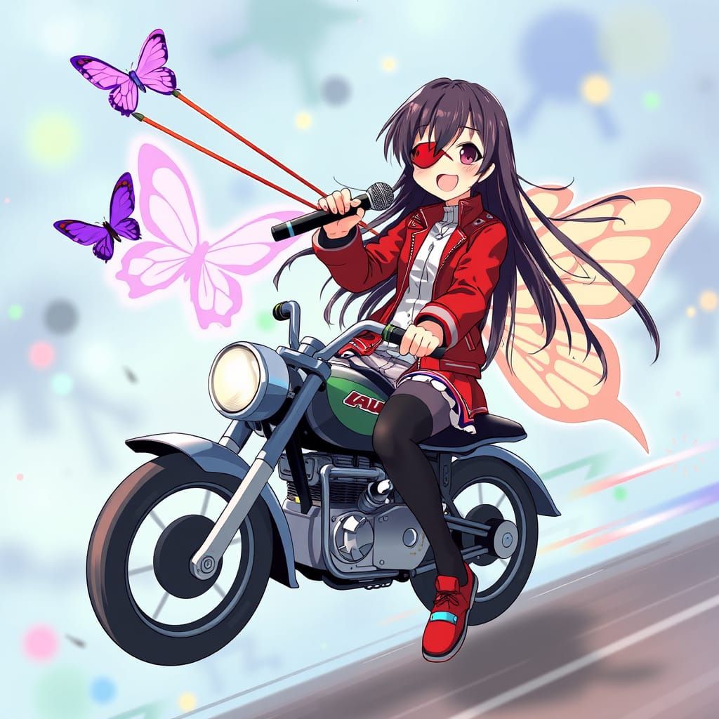 Anime Girl Rides Vibrant Pump Machine in Makoto Shinkai Insp...