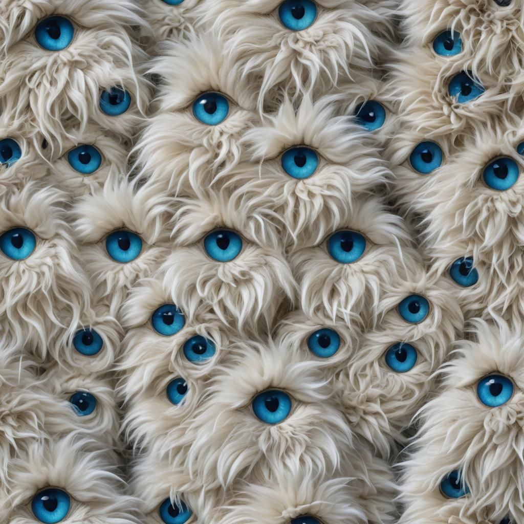 Enchanting Fluffy Creature with Pastel Flowers