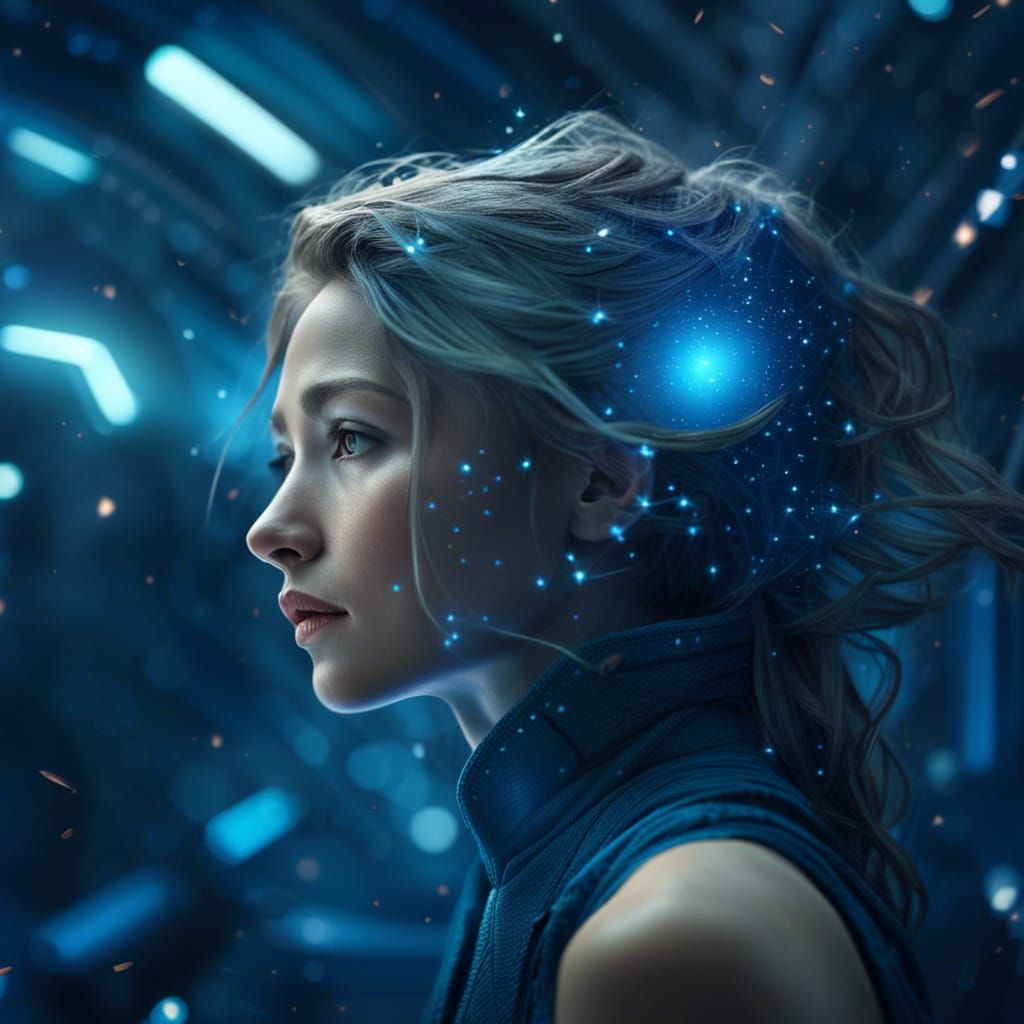 Alien Portrait in Art Nouveau Style