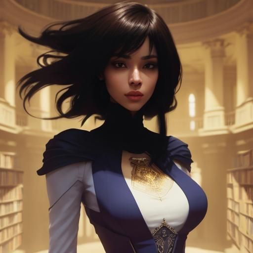 Nyarlathotep in Grand Library: Dark Fantasy Photography