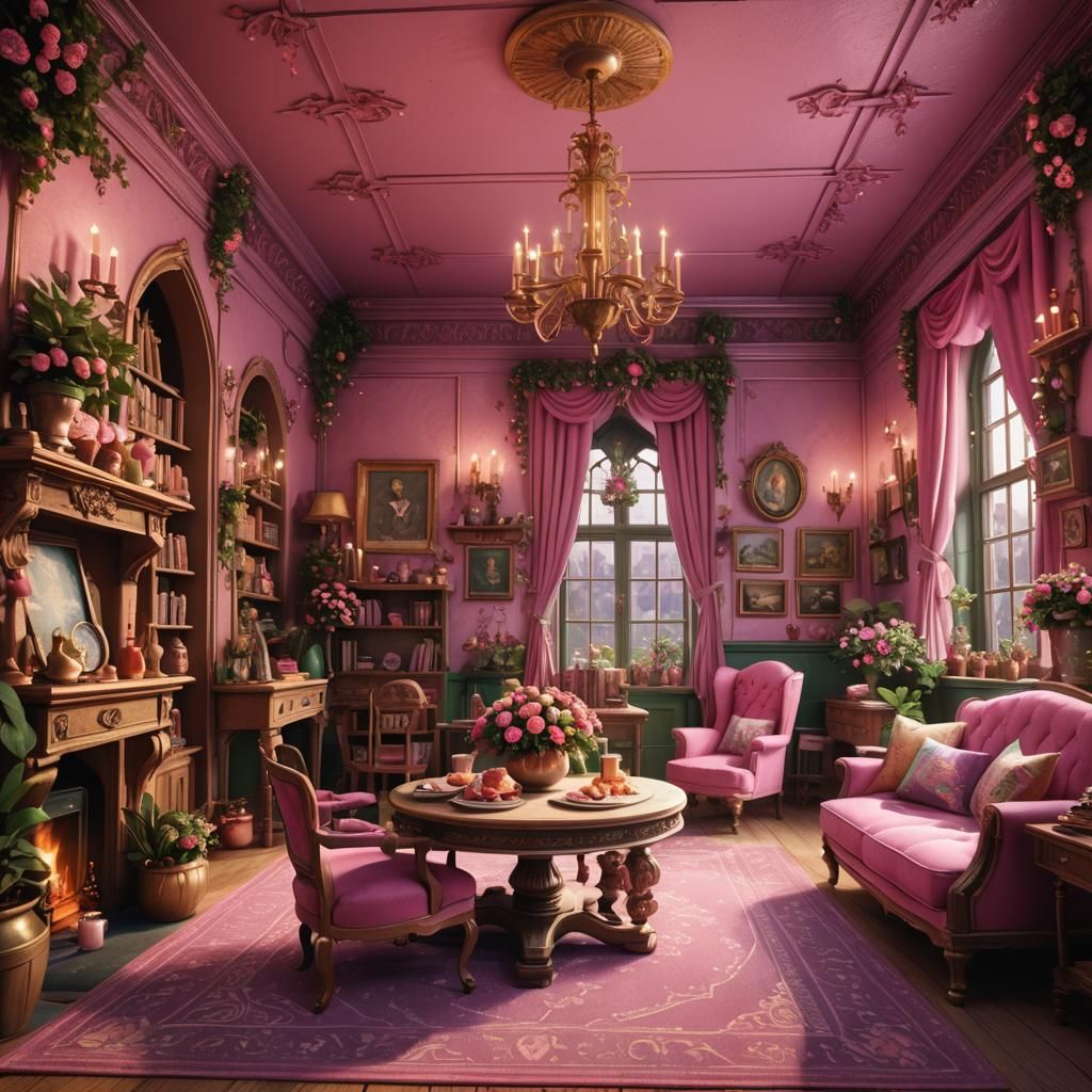 Strawberry Shortcake Hogwarts Room in Fantasy Art Style