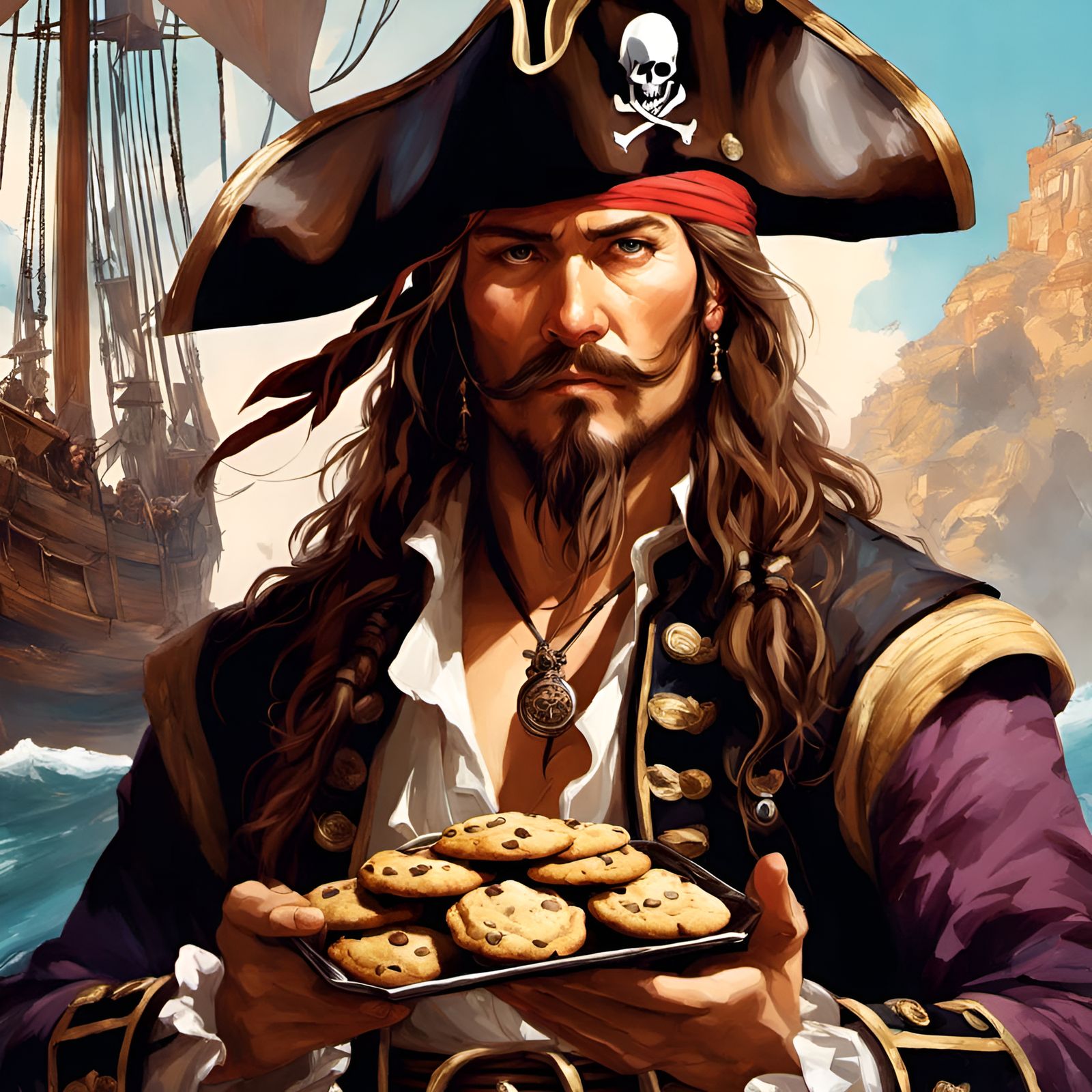 Pirate's Chocolate Chip Cookie Portrait