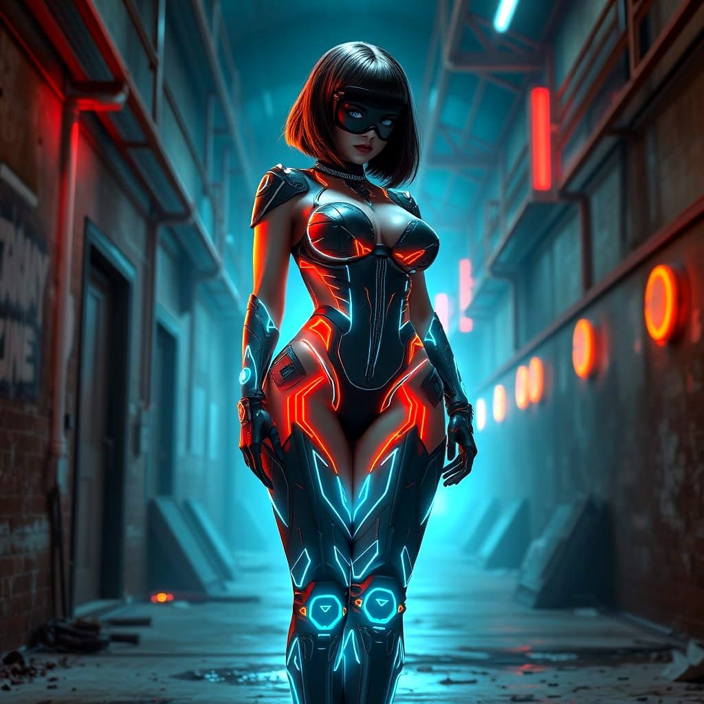 Beautiful Cyborg-girl (prompt based on @StonerMechPilot)