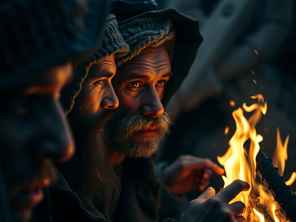 19th Century Russian Portraits in a Campfire Glow