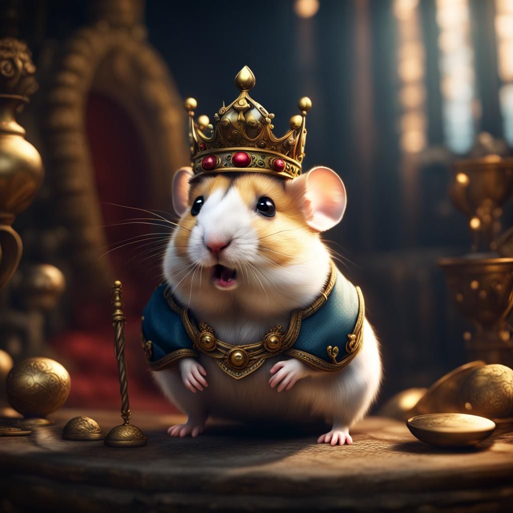 Royal Hamster Portrait in Detailed Digital Painting