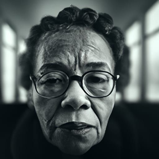 Realistic Portrait of Rosa Parks in Black and White