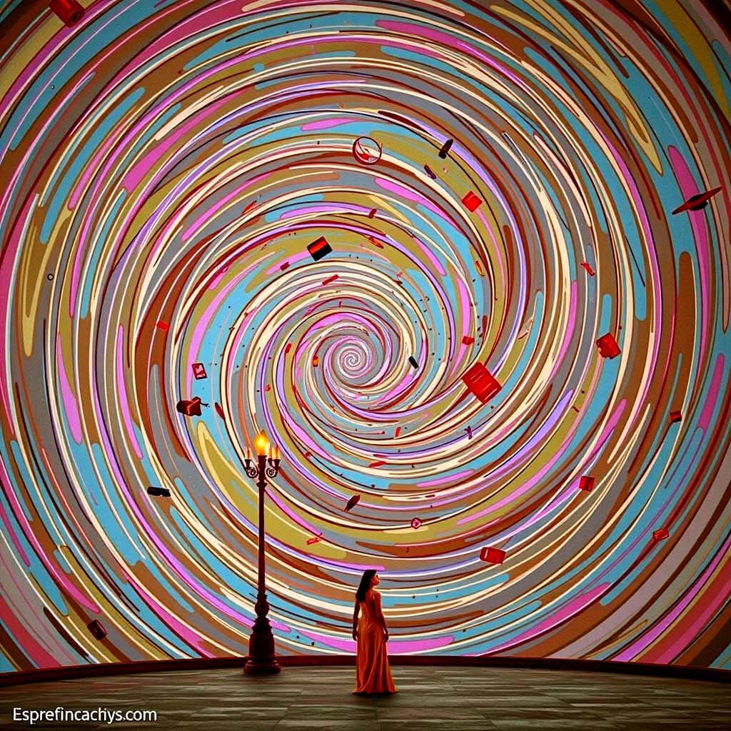 Elegant Woman on Staircase in Art Deco Style