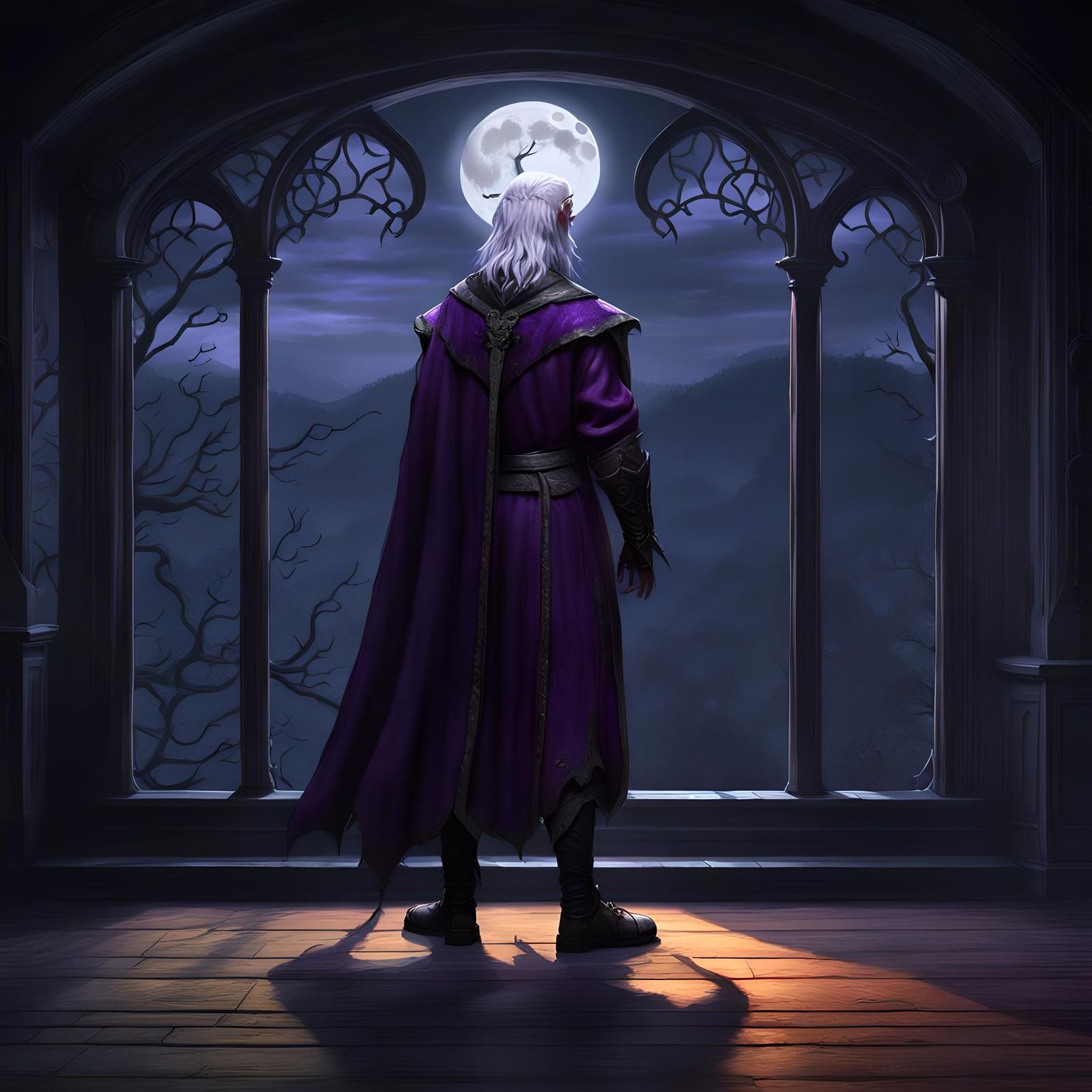 Vampire in Moonlight: Dark Fantasy Concept Art
