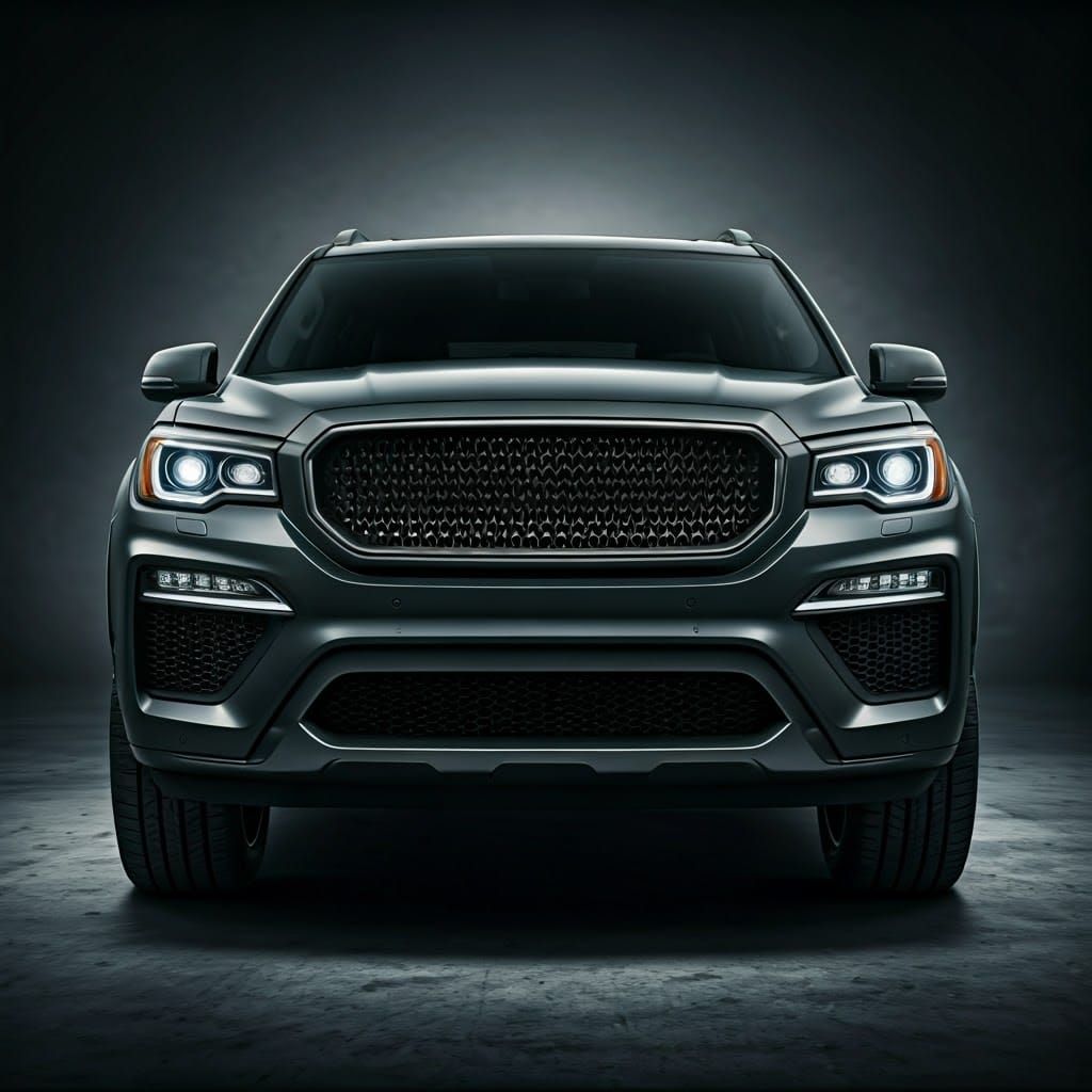 Fierce SUV with Menacing Grille in Cinematic Lighting