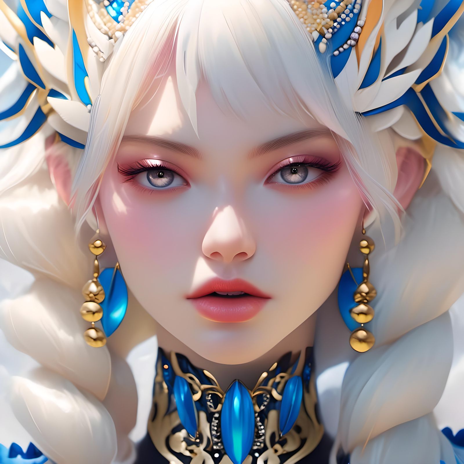 Cosmic Lightning Storm over Fantasy Mountain Town