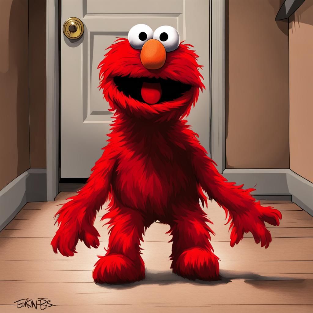 Elmo as a Horror Movie Character