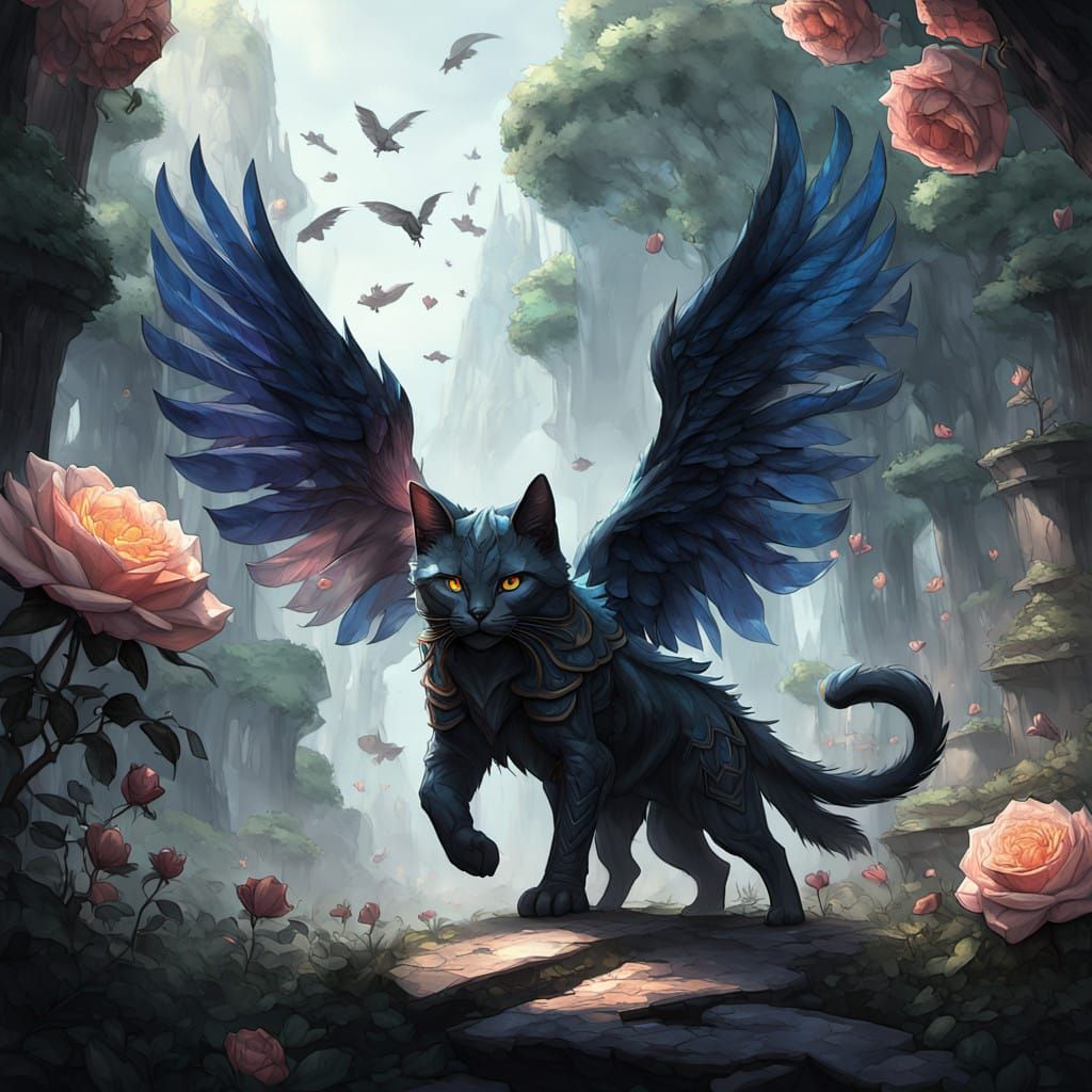 Hyperrealistic Cat-Fish Hybrid Soars Through Whimsical Rose ...
