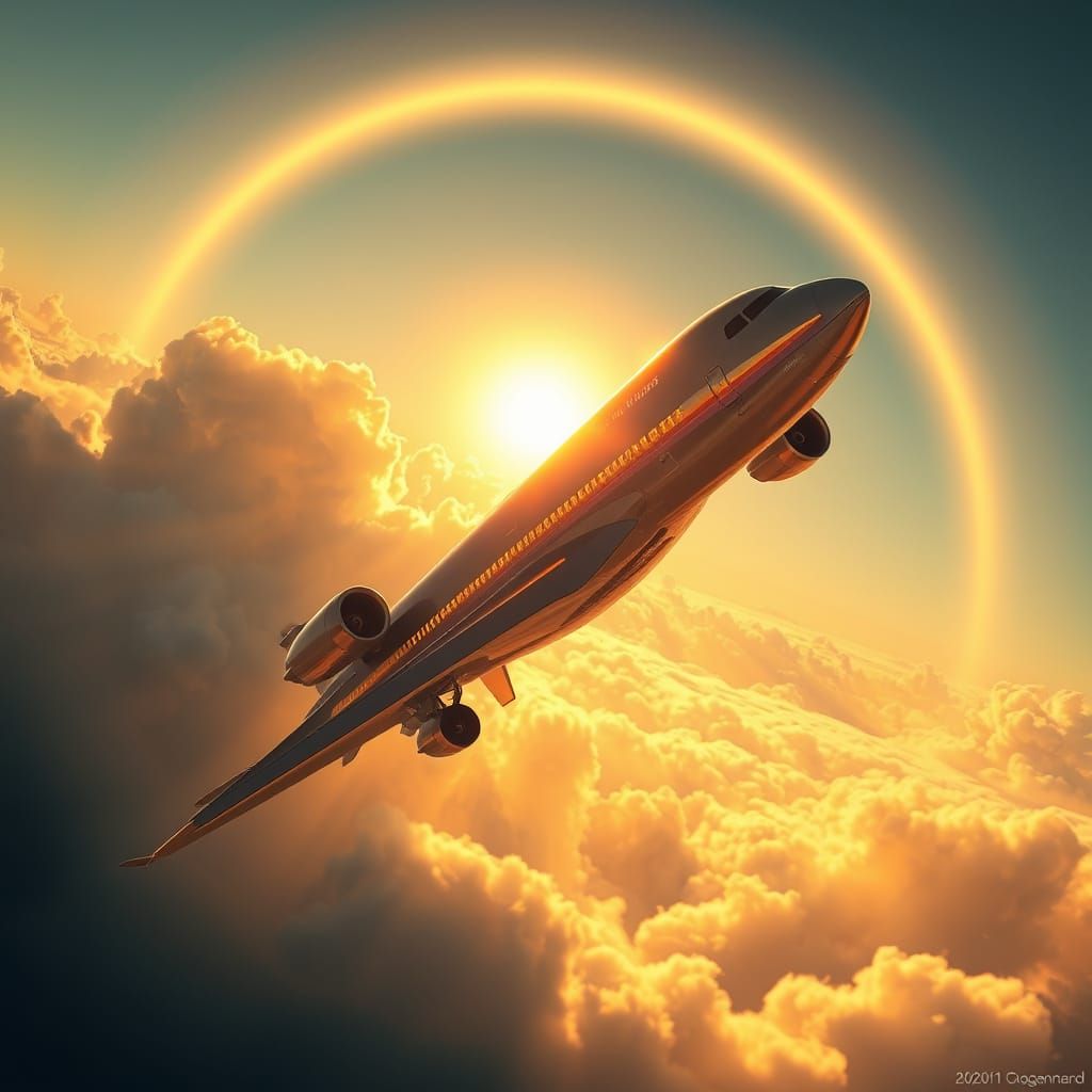 Majestic Airplane in Futuristic Style