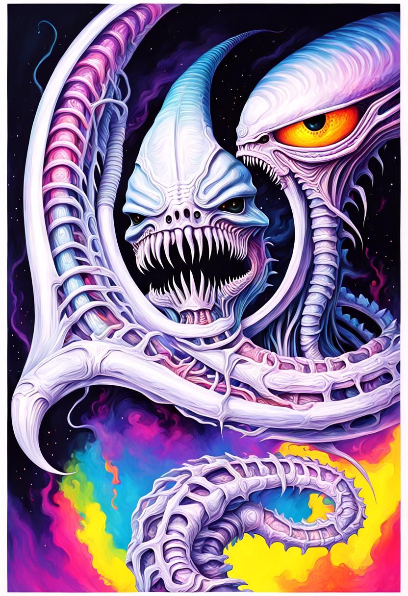 Eldritch Xenomorph Horror Movie Poster in 8k