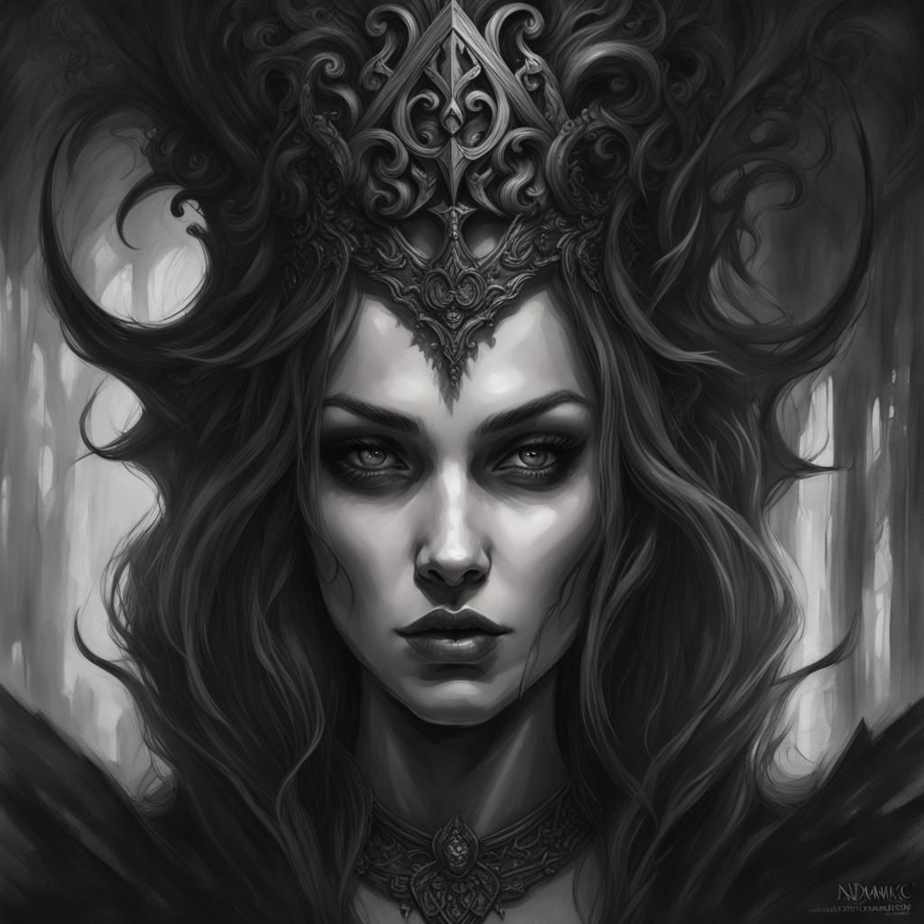 Gothic Banshee Portrait in Dark Fantasy Style