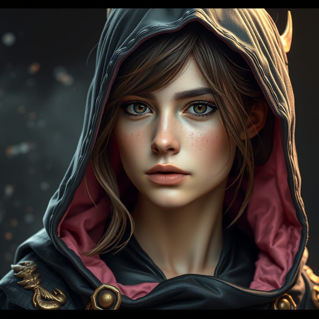 Ethereal Medieval Maiden in Dragon-Inspired Attire