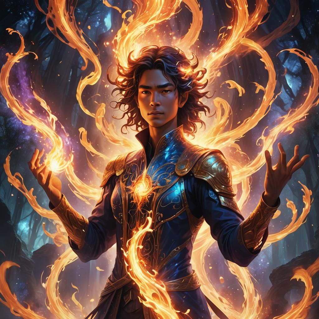 Ethereal Flame of Knowledge: Cosmic Concept Art