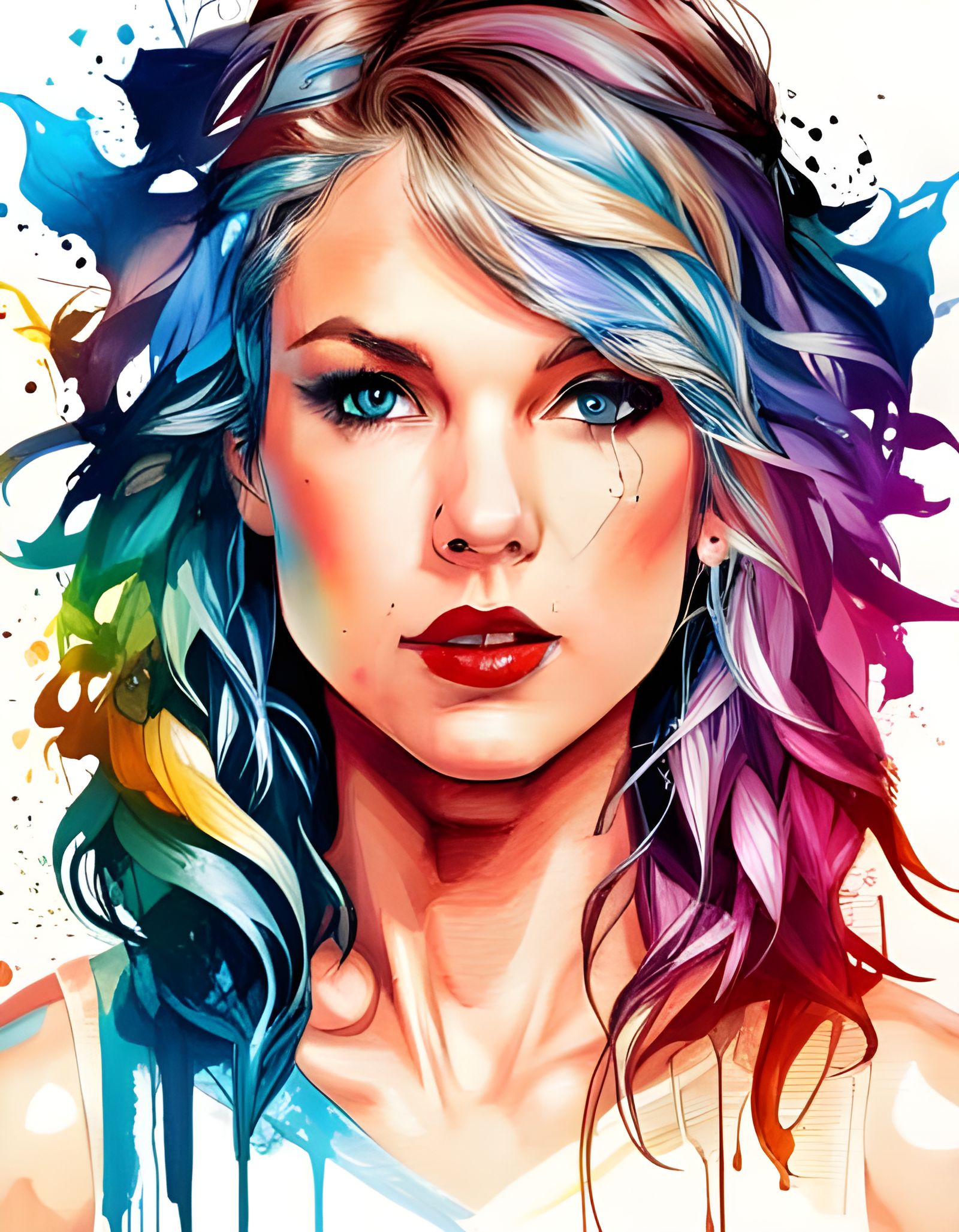 Warrior Taylor Swift in Detailed Lineart