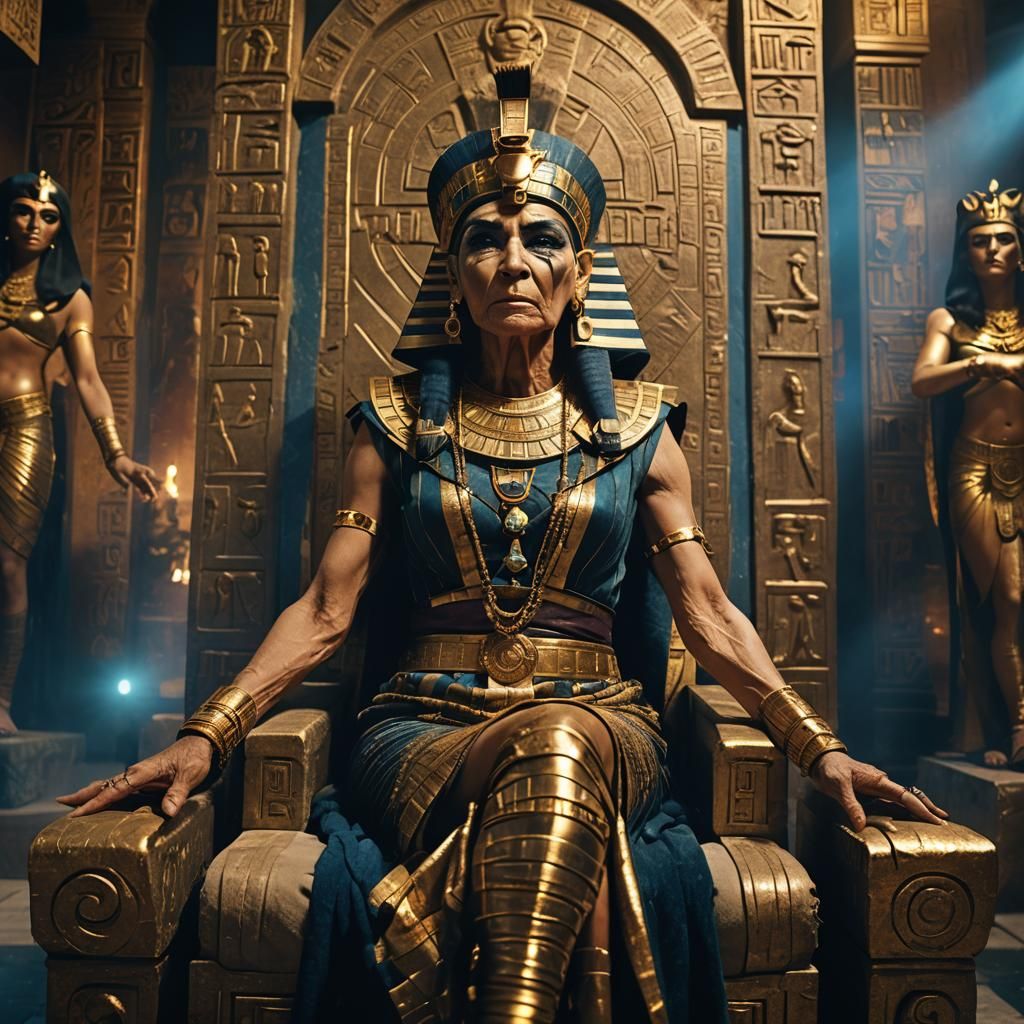 Cleopatra: Cinematic Transvestite Film Still in Temple
