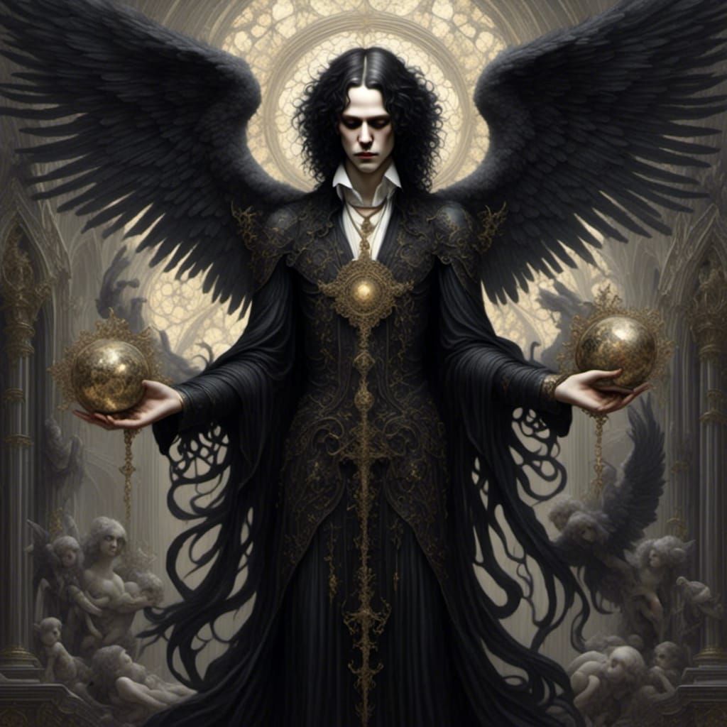 Gothic Metatron Archangel in Dark Style