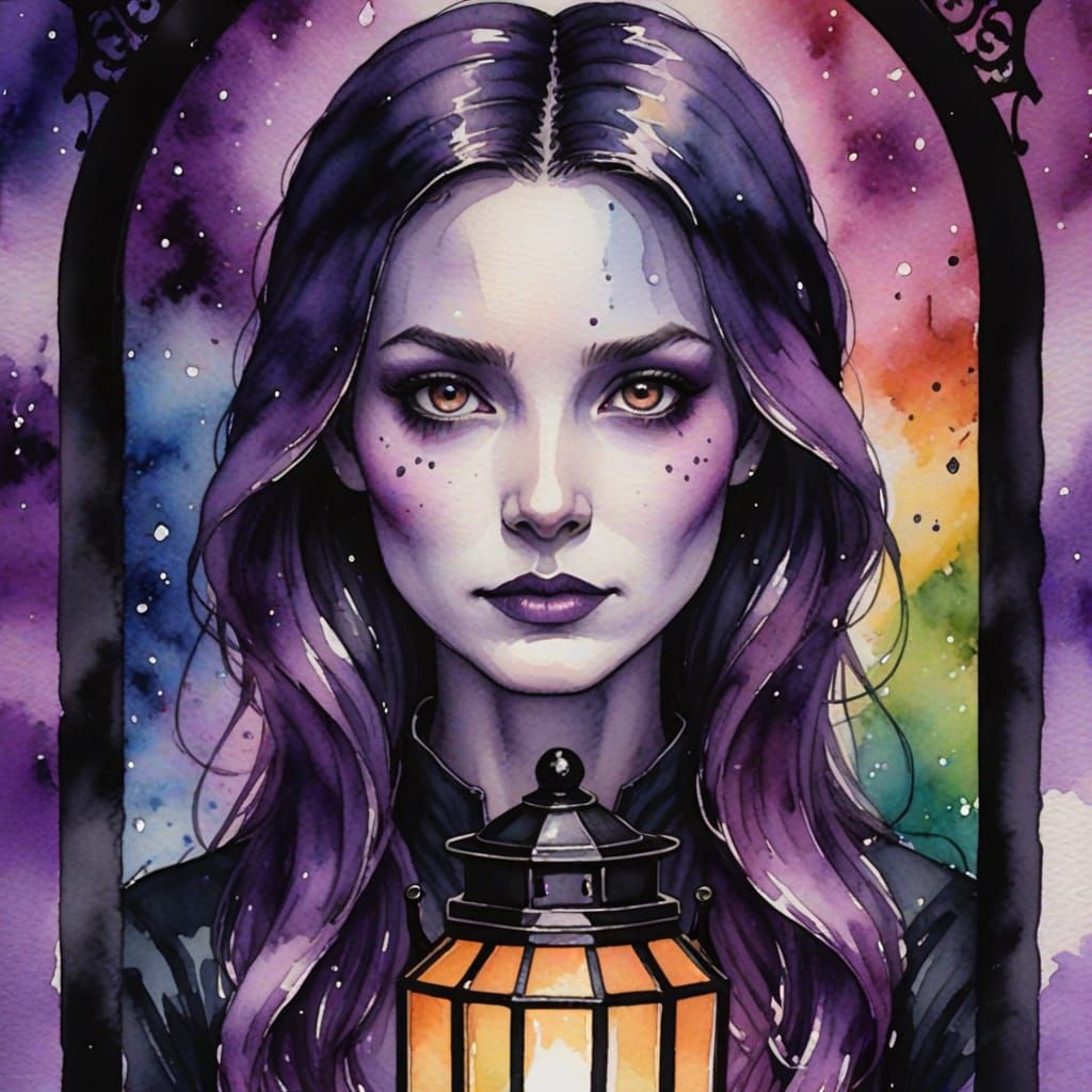 Glamorous Lilith Portrait in Mystical Lantern