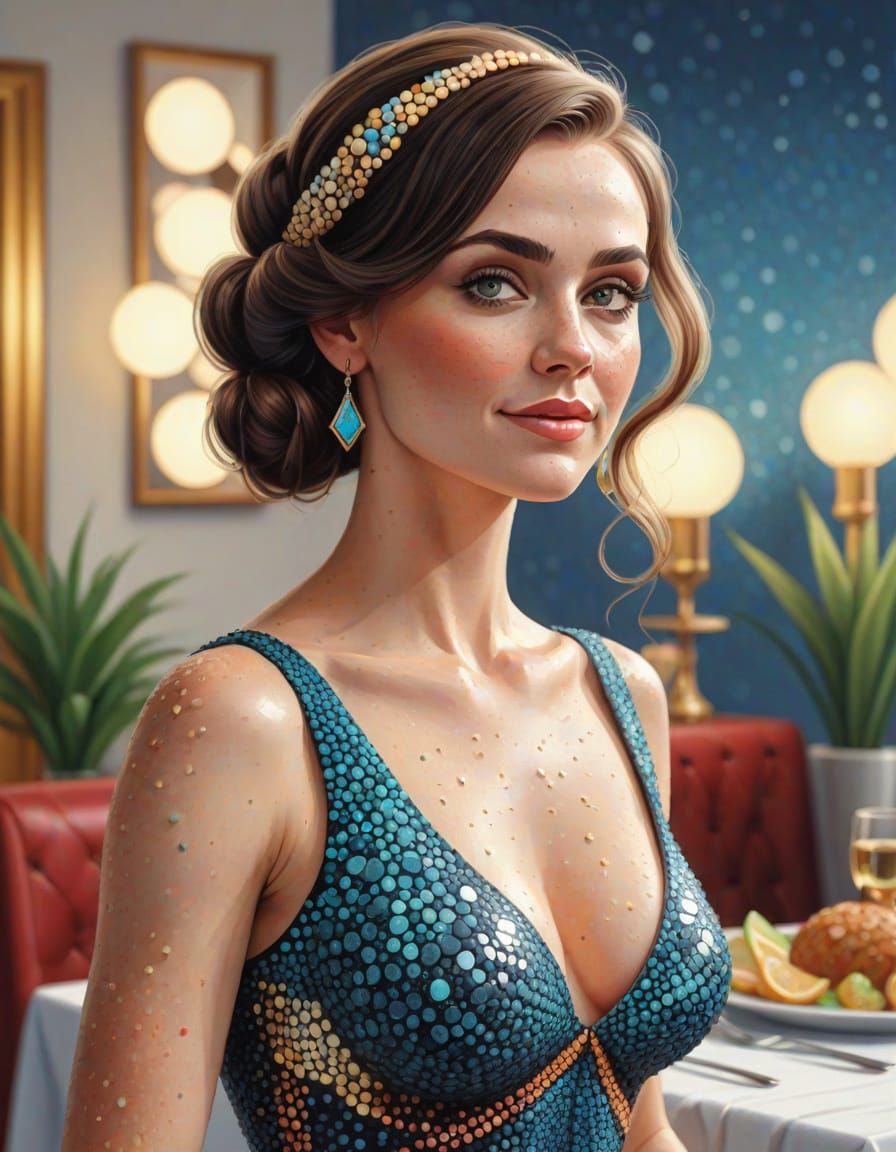 Infinity Geometric Concept Art in Pointillist Photorealism