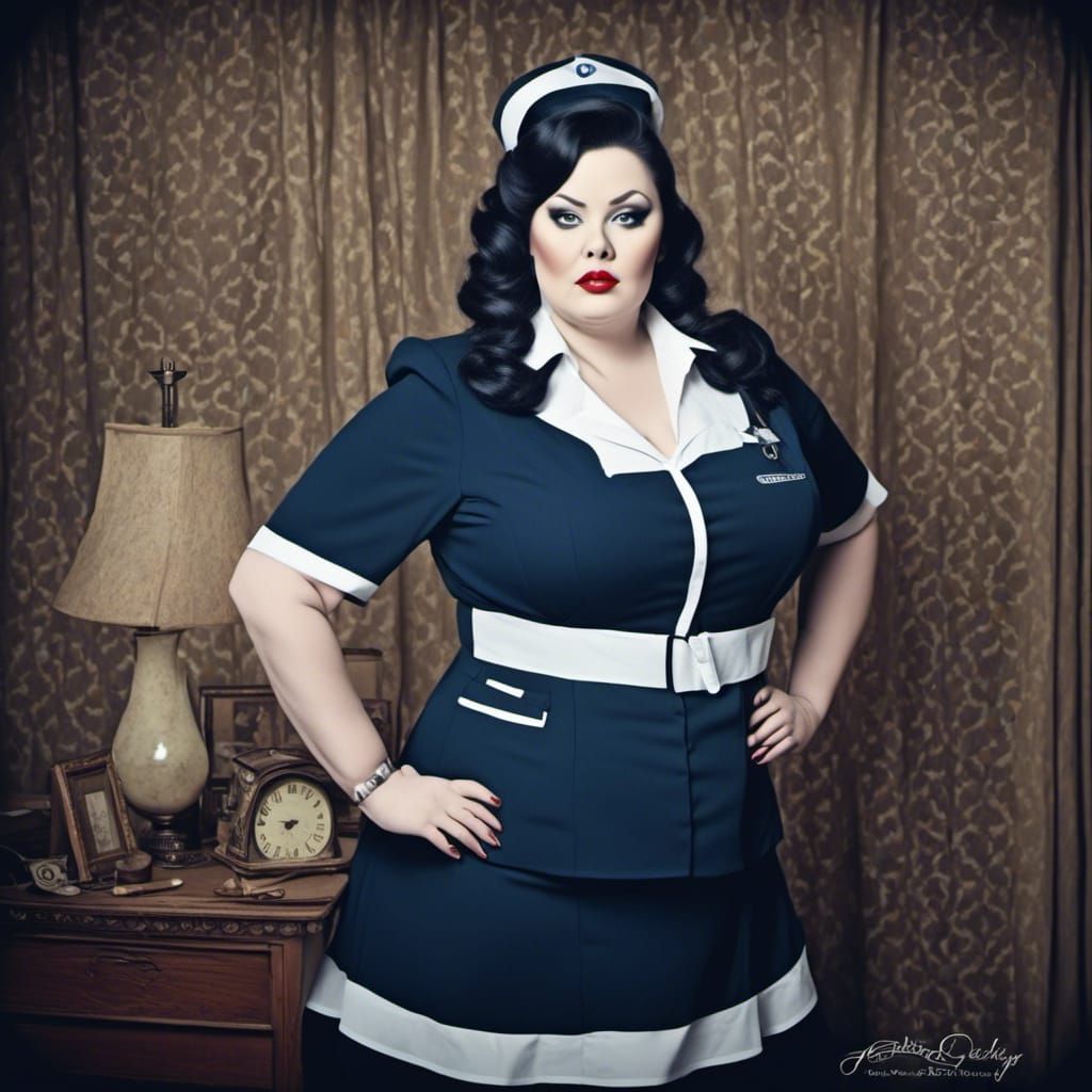 BBW Curvy Nurse Portrait