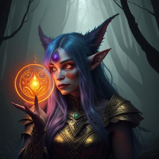 Elf Girl's Werewolf Transformation in Hyperrealistic Fantasy...