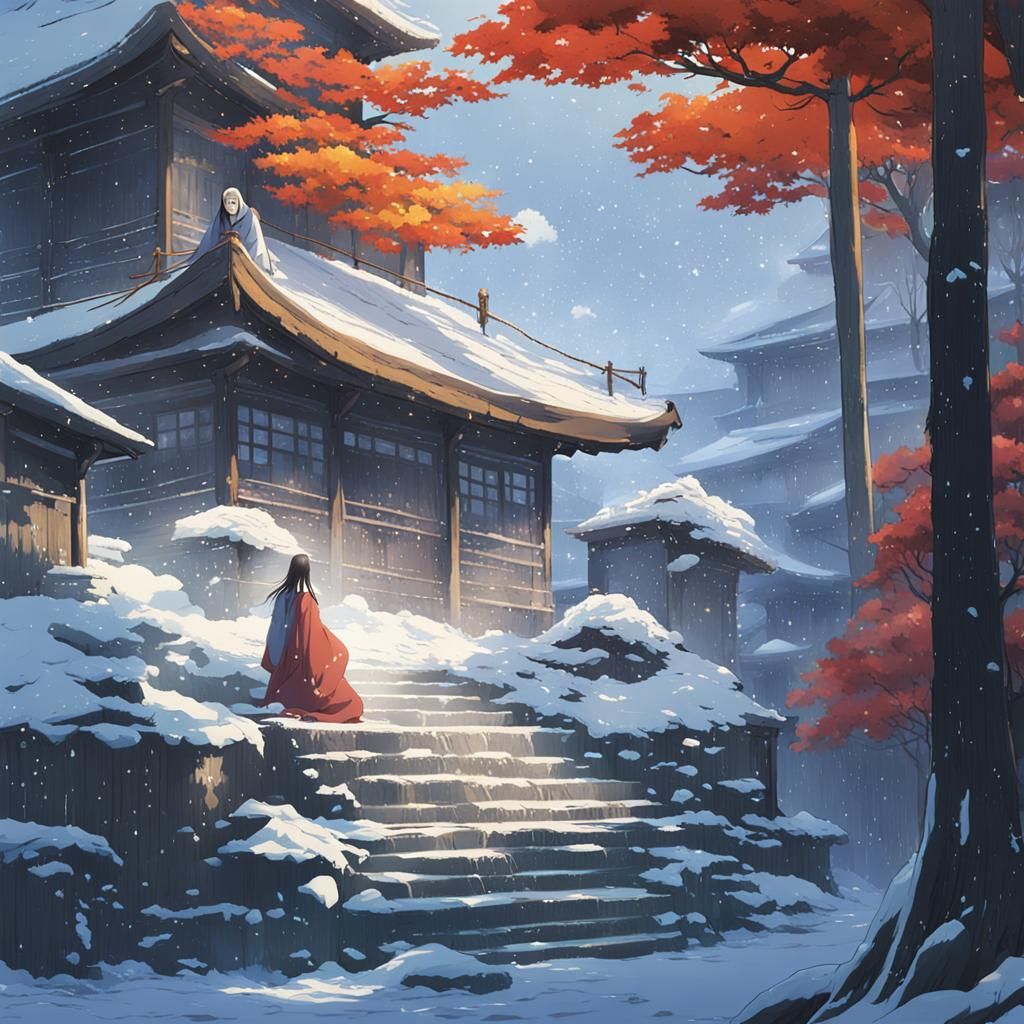 Yuki Onna in Studio Ghibli Anime Style